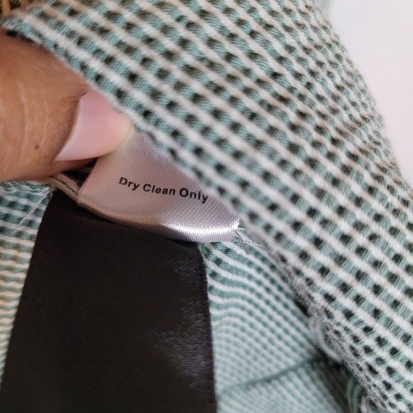 Ann Mashburn Womens Frill Striped Seersucker Shirt Dress Size Large Green - Picture 6 of 12